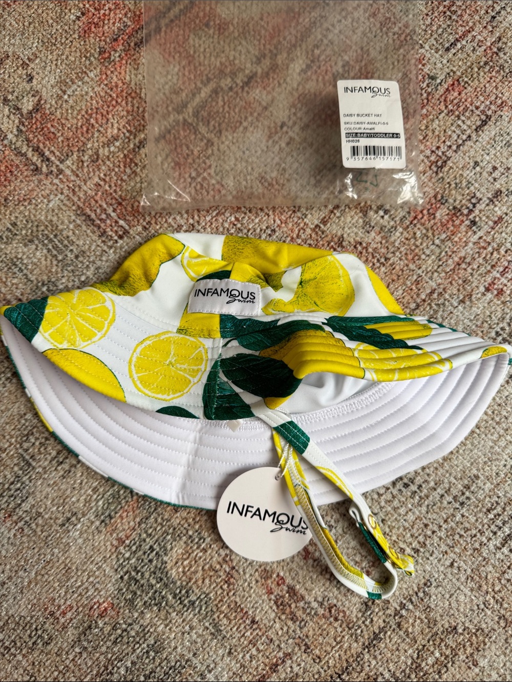 Infamous Swim Baby/Toddler Lemon Print Bucket Hat - 0-5 years